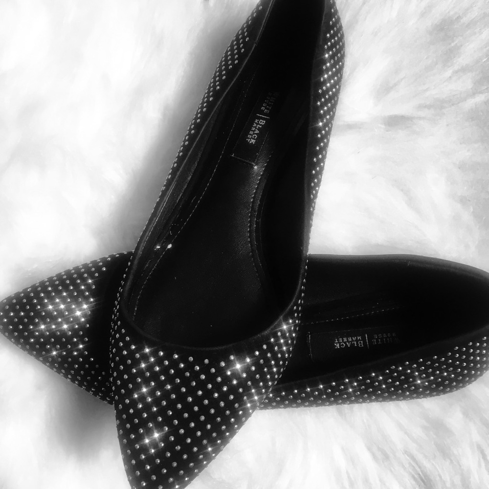White House black market studded black flat